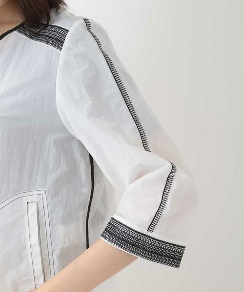 HIROKO BIS / ヒロコビス ノーカラージャケット | 【洗える】エキゾチック刺繍ジップブルゾン | 詳細6