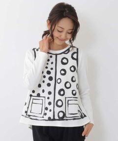 HIROKO BIS / ヒロコビス カットソー | 【洗える/トートバッグ付き】トロンプルイユアートプルオーバー