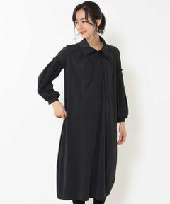 HIROKO BIS / ヒロコビス ロング・マキシ丈ワンピース | 【洗濯機で洗える】タックディテールストレッチワンピース