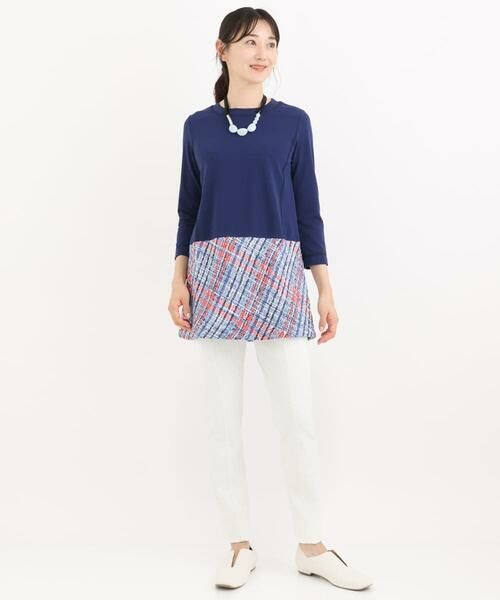 HIROKO BIS / ヒロコビス チュニック | 【洗える/日本製】ツイード切り替えプルオーバー | 詳細9