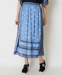 HIROKO BIS / ヒロコビス ロング・マキシ丈スカート | 【洗える】スカーフ柄パネルプリントスカート