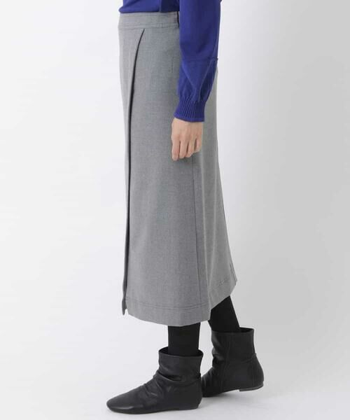 HIROKO BIS / ヒロコビス ロング・マキシ丈スカート | 【洗える】両面起毛ラップ風デザインスカート | 詳細1
