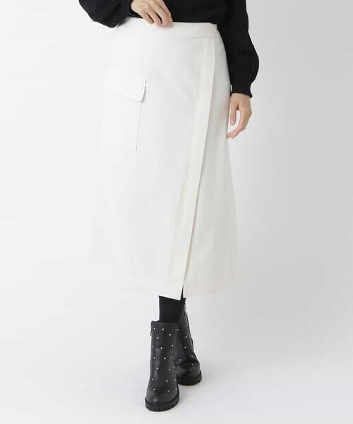 HIROKO BIS / ヒロコビス ロング・マキシ丈スカート | 【洗える】両面起毛ラップ風デザインスカート | 詳細11