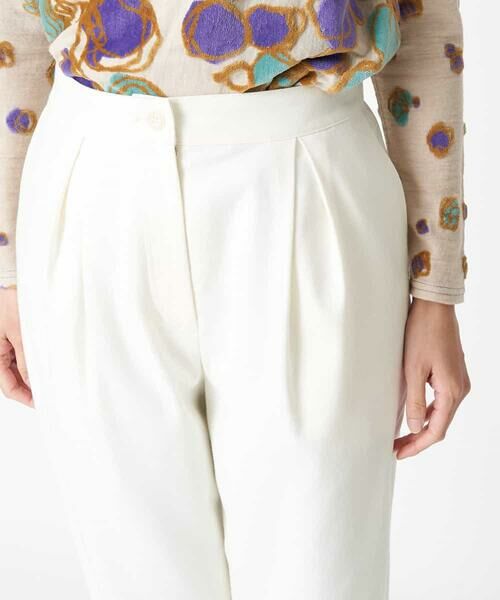 HIROKO BIS / ヒロコビス チノ・ワークパンツ | 【洗える】タックデザインテーパードパンツ | 詳細8