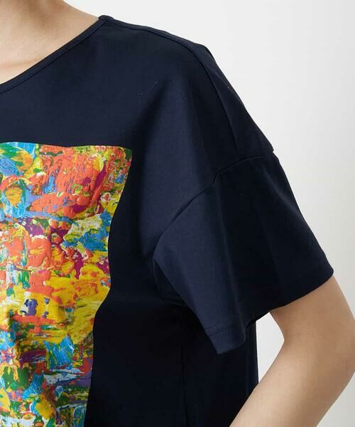 HIROKO BIS / ヒロコビス カットソー | 【洗える】パラリンアートドロップショルダーTシャツ（Layla） | 詳細4