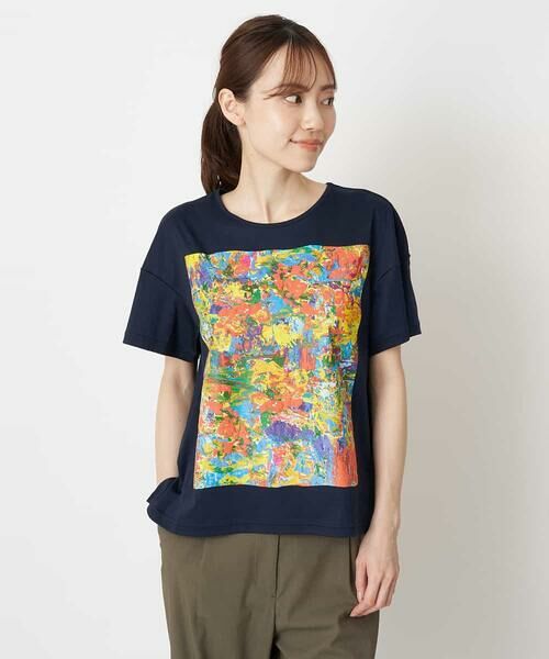 セール】 【洗える】パラリンアートドロップショルダーTシャツ（Layla