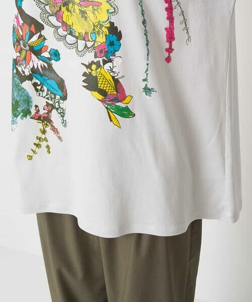 HIROKO BIS / ヒロコビス カットソー | 【洗える】パラリンアートチュニックTシャツ（Floris） | 詳細10