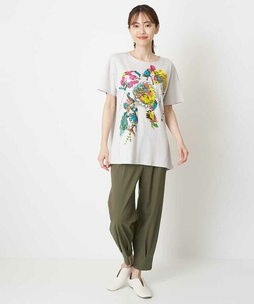 セール】 【洗える】パラリンアートチュニックTシャツ（Floris