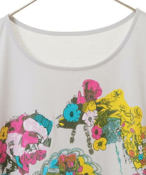HIROKO BIS / ヒロコビス カットソー | 【洗える】パラリンアートチュニックTシャツ（Floris） | 詳細3