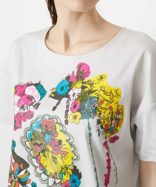 HIROKO BIS / ヒロコビス カットソー | 【洗える】パラリンアートチュニックTシャツ（Floris） | 詳細7