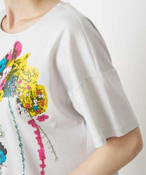 HIROKO BIS / ヒロコビス カットソー | 【洗える】パラリンアートチュニックTシャツ（Floris） | 詳細9
