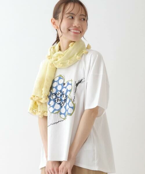 【新品タグ付】HIROKO BIS ストール セール】 【洗える】刺繍タッセルストール （マフラー・ショール