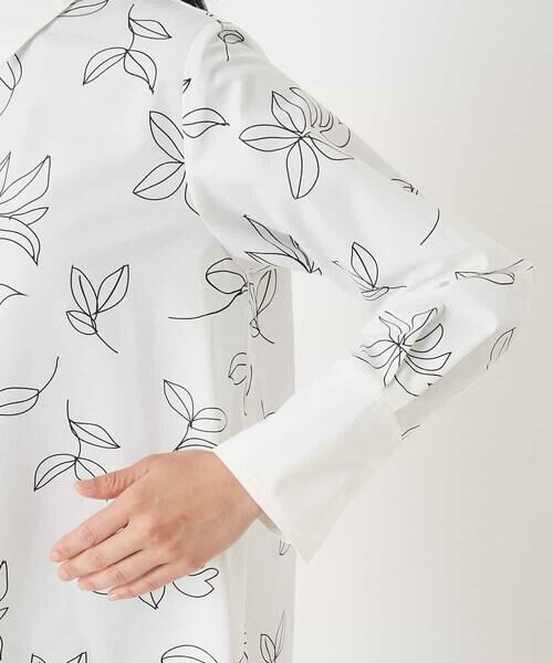 HIROKO BIS / ヒロコビス シャツ・ブラウス | 【洗える】リーフ&フラワーデザインプリントシャツ | 詳細4