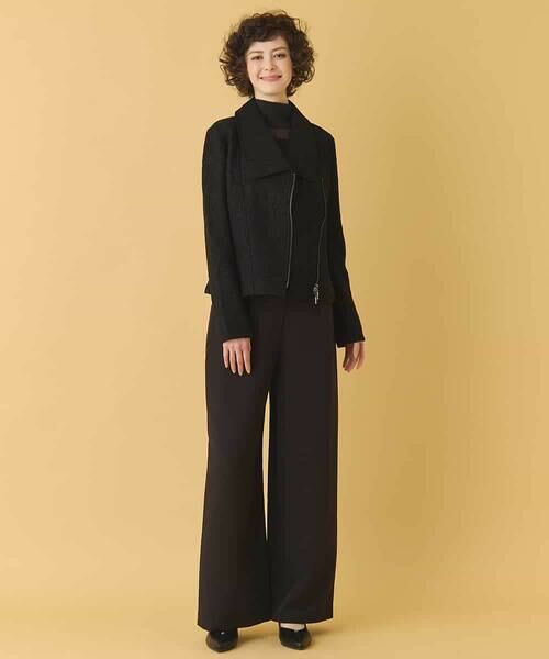 HIROKO BIS / ヒロコビス レザーブルゾン・ジャケット | 【洗える】レースボンディングライダース風ジャケット | 詳細15