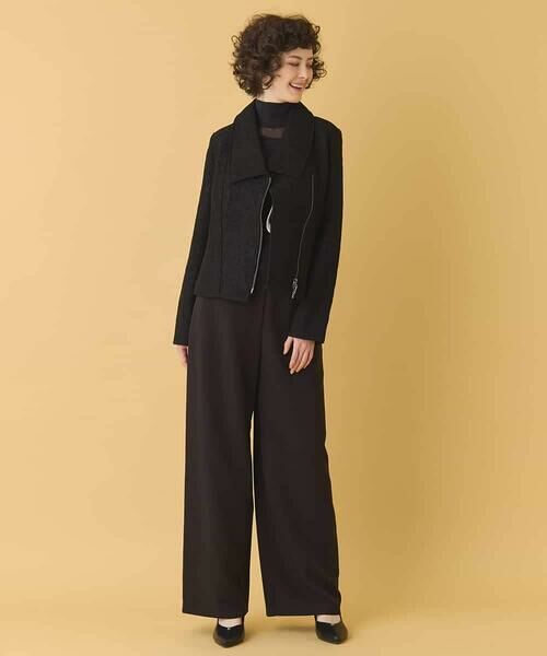 HIROKO BIS / ヒロコビス レザーブルゾン・ジャケット | 【洗える】レースボンディングライダース風ジャケット | 詳細16