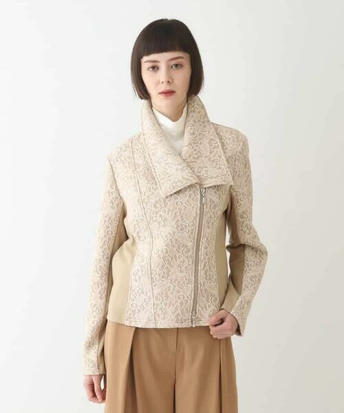 HIROKO BIS / ヒロコビス レザーブルゾン・ジャケット | 【洗える】レースボンディングライダース風ジャケット | 詳細18