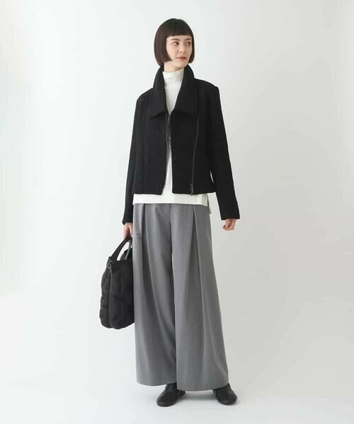 HIROKO BIS / ヒロコビス レザーブルゾン・ジャケット | 【洗える】レースボンディングライダース風ジャケット | 詳細23