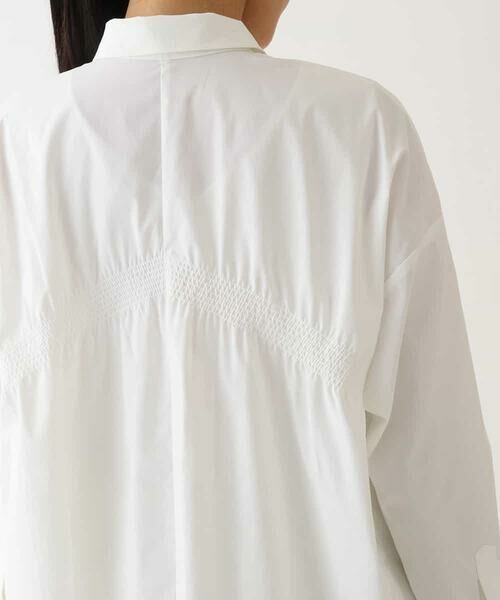 HIROKO BIS / ヒロコビス シャツ・ブラウス | シャーリングデザインロングシャツ /洗濯機で洗える | 詳細4