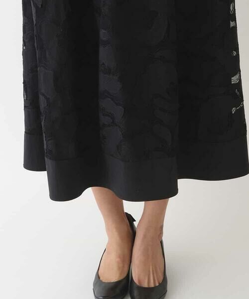 HIROKO BIS / ヒロコビス ロング・マキシ丈スカート | フラワー刺繍チュールタフタスカート /洗える | 詳細3