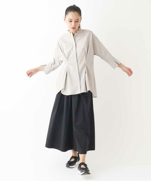 HIROKO BIS / ヒロコビス シャツ・ブラウス | バンドカラータックデザインシャツ /洗濯機で洗える | 詳細15