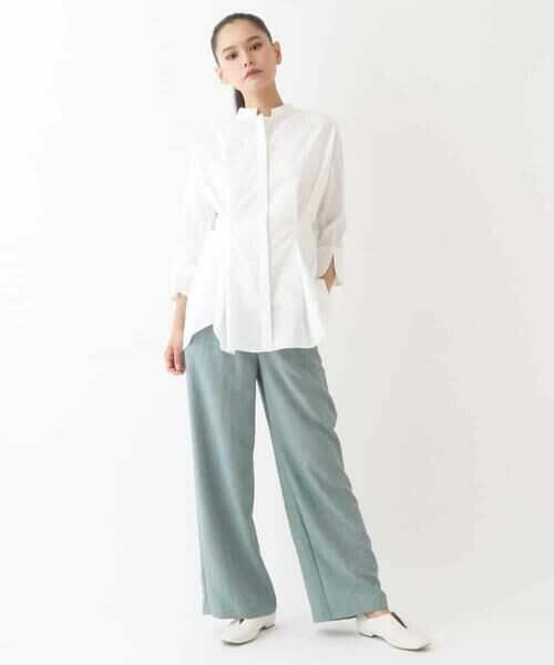 HIROKO BIS / ヒロコビス シャツ・ブラウス | バンドカラータックデザインシャツ /洗濯機で洗える | 詳細16