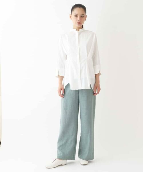 HIROKO BIS / ヒロコビス シャツ・ブラウス | バンドカラータックデザインシャツ /洗濯機で洗える | 詳細17