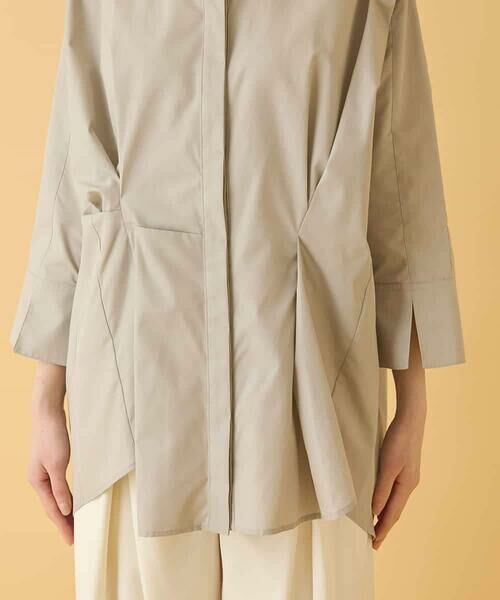 HIROKO BIS / ヒロコビス シャツ・ブラウス | バンドカラータックデザインシャツ /洗濯機で洗える | 詳細21