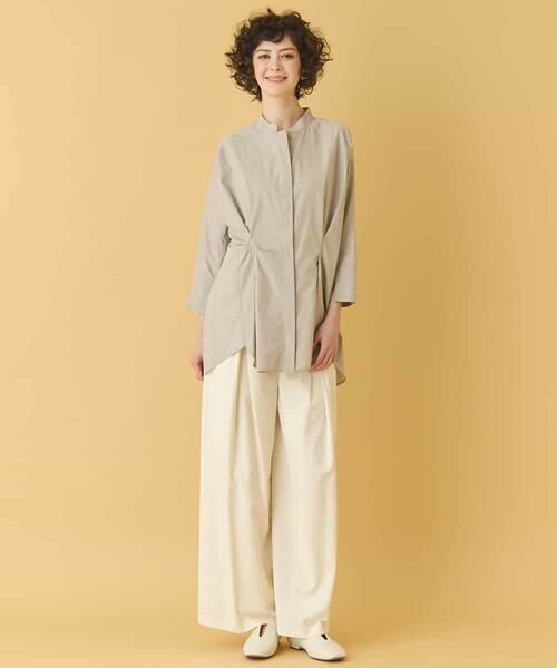 HIROKO BIS / ヒロコビス シャツ・ブラウス | バンドカラータックデザインシャツ /洗濯機で洗える | 詳細24