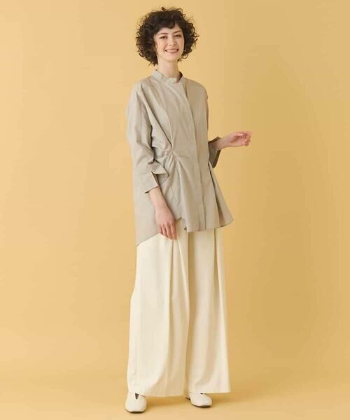 HIROKO BIS / ヒロコビス シャツ・ブラウス | バンドカラータックデザインシャツ /洗濯機で洗える | 詳細26