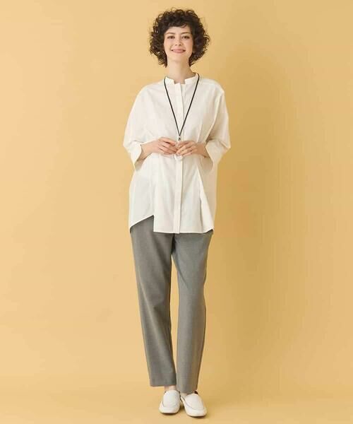 HIROKO BIS / ヒロコビス シャツ・ブラウス | バンドカラータックデザインシャツ /洗濯機で洗える | 詳細28