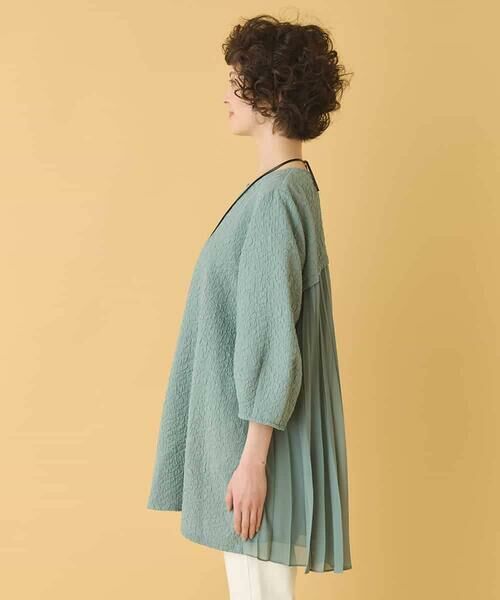 HIROKO BIS / ヒロコビス チュニック | ふくれジャカードプリーツジョイントチュニック /洗える | 詳細18