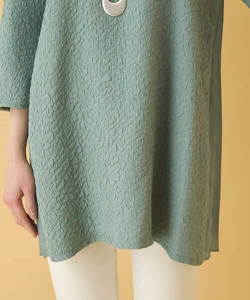 HIROKO BIS / ヒロコビス チュニック | ふくれジャカードプリーツジョイントチュニック /洗える | 詳細23