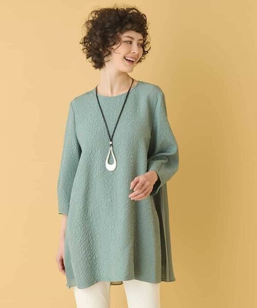 HIROKO BIS / ヒロコビス チュニック | ふくれジャカードプリーツジョイントチュニック /洗える | 詳細26