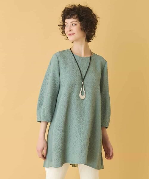 HIROKO BIS / ヒロコビス チュニック | ふくれジャカードプリーツジョイントチュニック /洗える | 詳細27