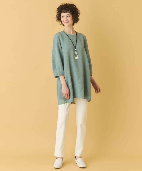 HIROKO BIS / ヒロコビス チュニック | ふくれジャカードプリーツジョイントチュニック /洗える | 詳細28