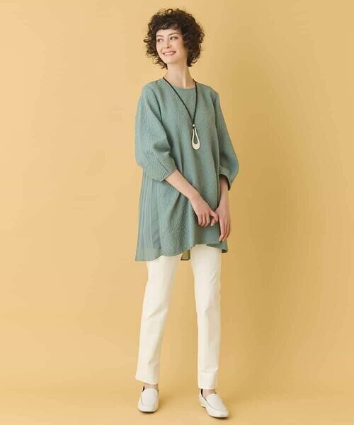 HIROKO BIS / ヒロコビス チュニック | ふくれジャカードプリーツジョイントチュニック /洗える | 詳細30