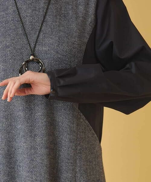 HIROKO BIS / ヒロコビス ロング・マキシ丈ワンピース | ファンシーヘリンボーンドッキングワンピース | 詳細11