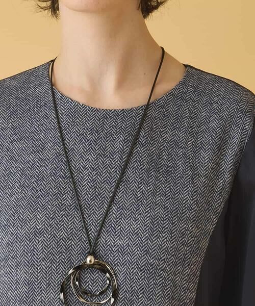 HIROKO BIS / ヒロコビス ロング・マキシ丈ワンピース | ファンシーヘリンボーンドッキングワンピース | 詳細9