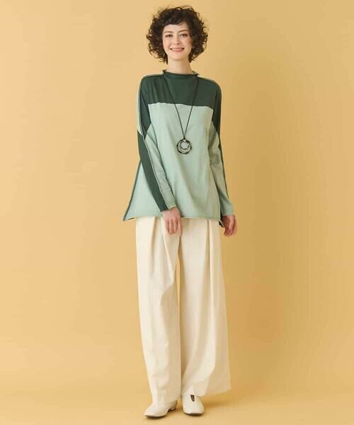 HIROKO BIS / ヒロコビス カットソー | バイカラージャージーニットプルオーバー /洗える | 詳細11