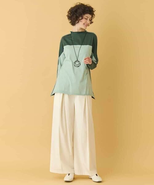 HIROKO BIS / ヒロコビス カットソー | バイカラージャージーニットプルオーバー /洗える | 詳細13