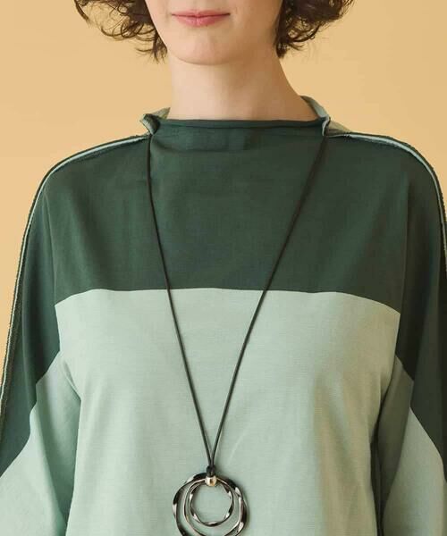 HIROKO BIS / ヒロコビス カットソー | バイカラージャージーニットプルオーバー /洗える | 詳細3