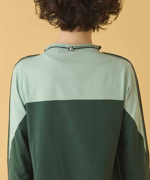 HIROKO BIS / ヒロコビス カットソー | バイカラージャージーニットプルオーバー /洗える | 詳細4