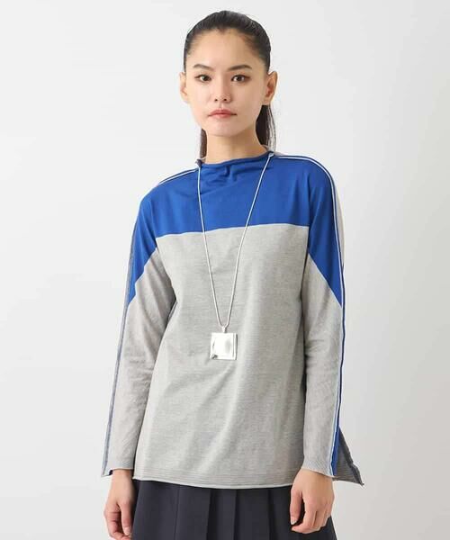 HIROKO BIS / ヒロコビス カットソー | バイカラージャージーニットプルオーバー /洗える | 詳細14