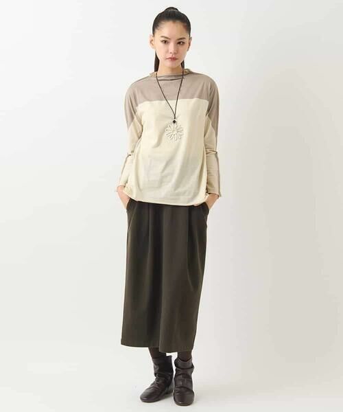 HIROKO BIS / ヒロコビス カットソー | バイカラージャージーニットプルオーバー /洗える | 詳細22