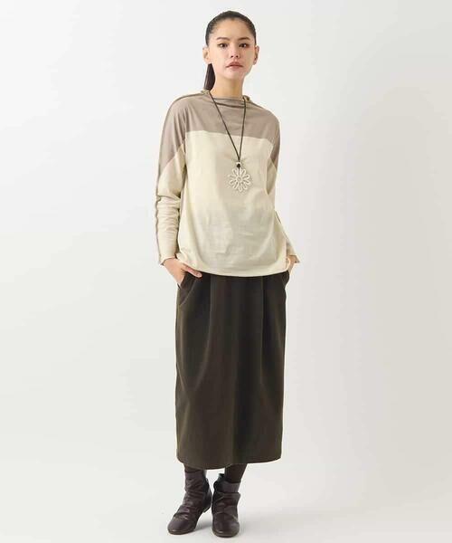 HIROKO BIS / ヒロコビス カットソー | バイカラージャージーニットプルオーバー /洗える | 詳細23