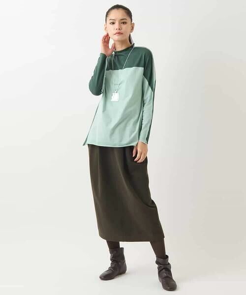 HIROKO BIS / ヒロコビス カットソー | バイカラージャージーニットプルオーバー /洗える | 詳細28