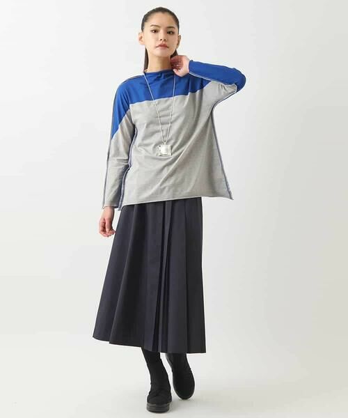 HIROKO BIS / ヒロコビス カットソー | バイカラージャージーニットプルオーバー /洗える | 詳細29