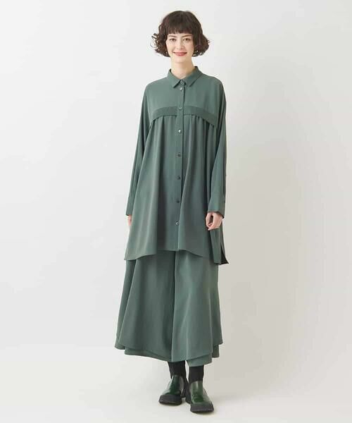 HIROKO BIS / ヒロコビス チュニック | リブアクセントフレアチュニックブラウス /洗える | 詳細10