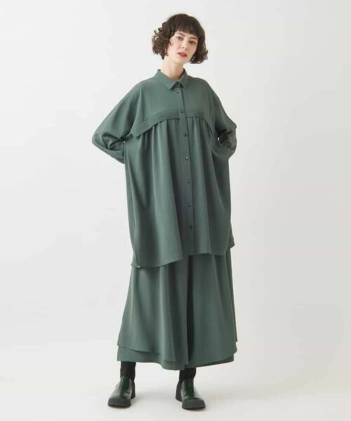 HIROKO BIS / ヒロコビス チュニック | リブアクセントフレアチュニックブラウス /洗える | 詳細11