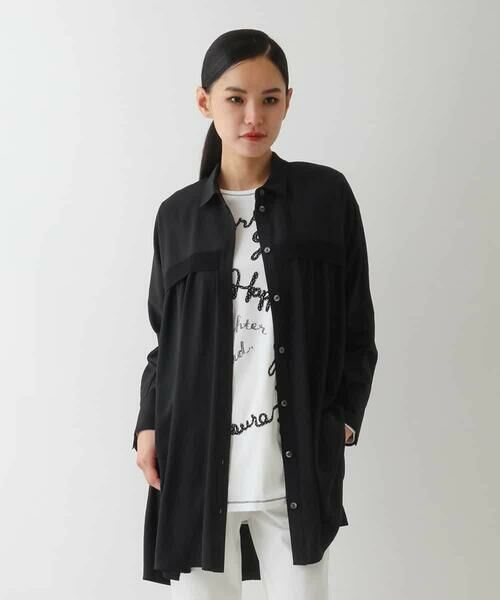 HIROKO BIS / ヒロコビス チュニック | リブアクセントフレアチュニックブラウス /洗える | 詳細12